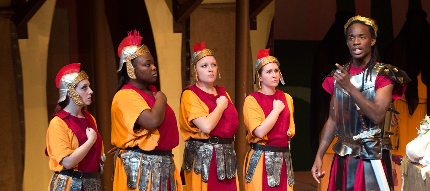 Actors dressed as gladiators